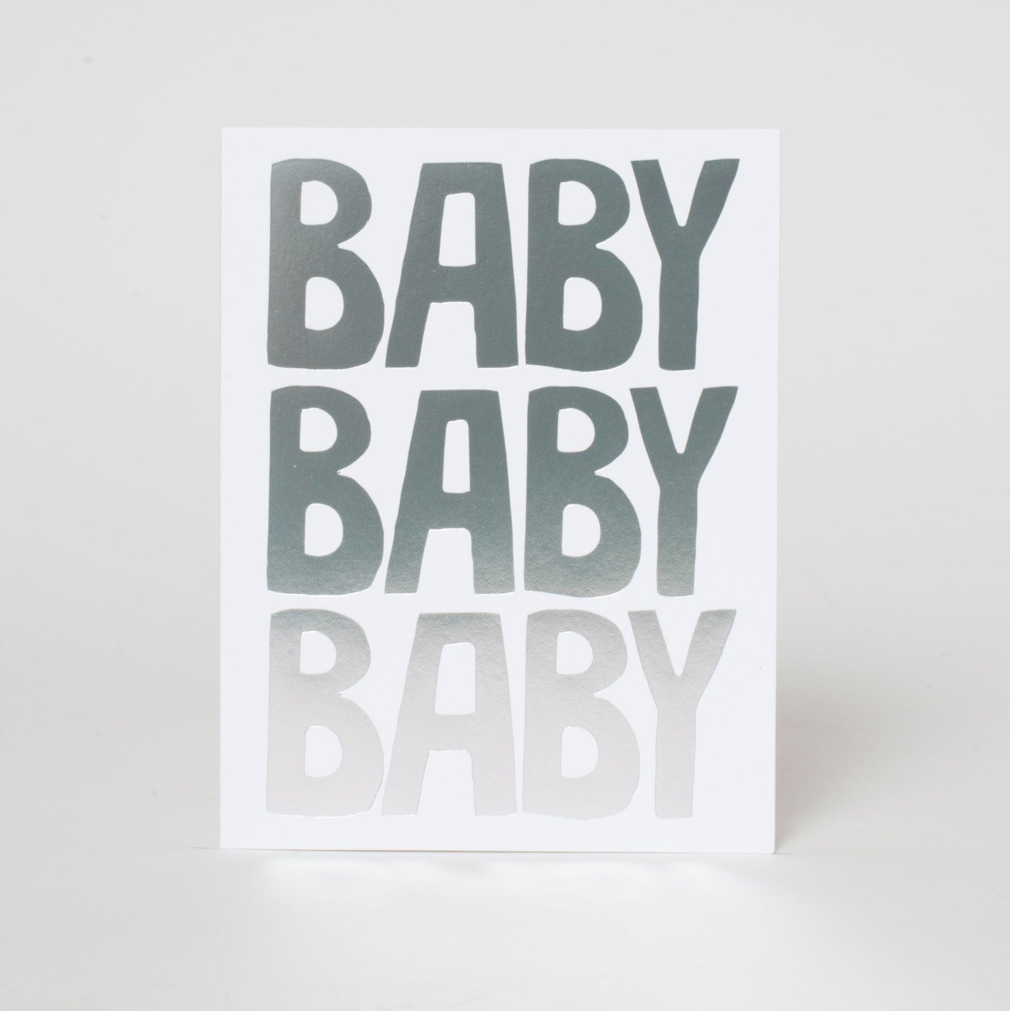 Silver Foil New Baby Congrats Letterpress Greeting Card