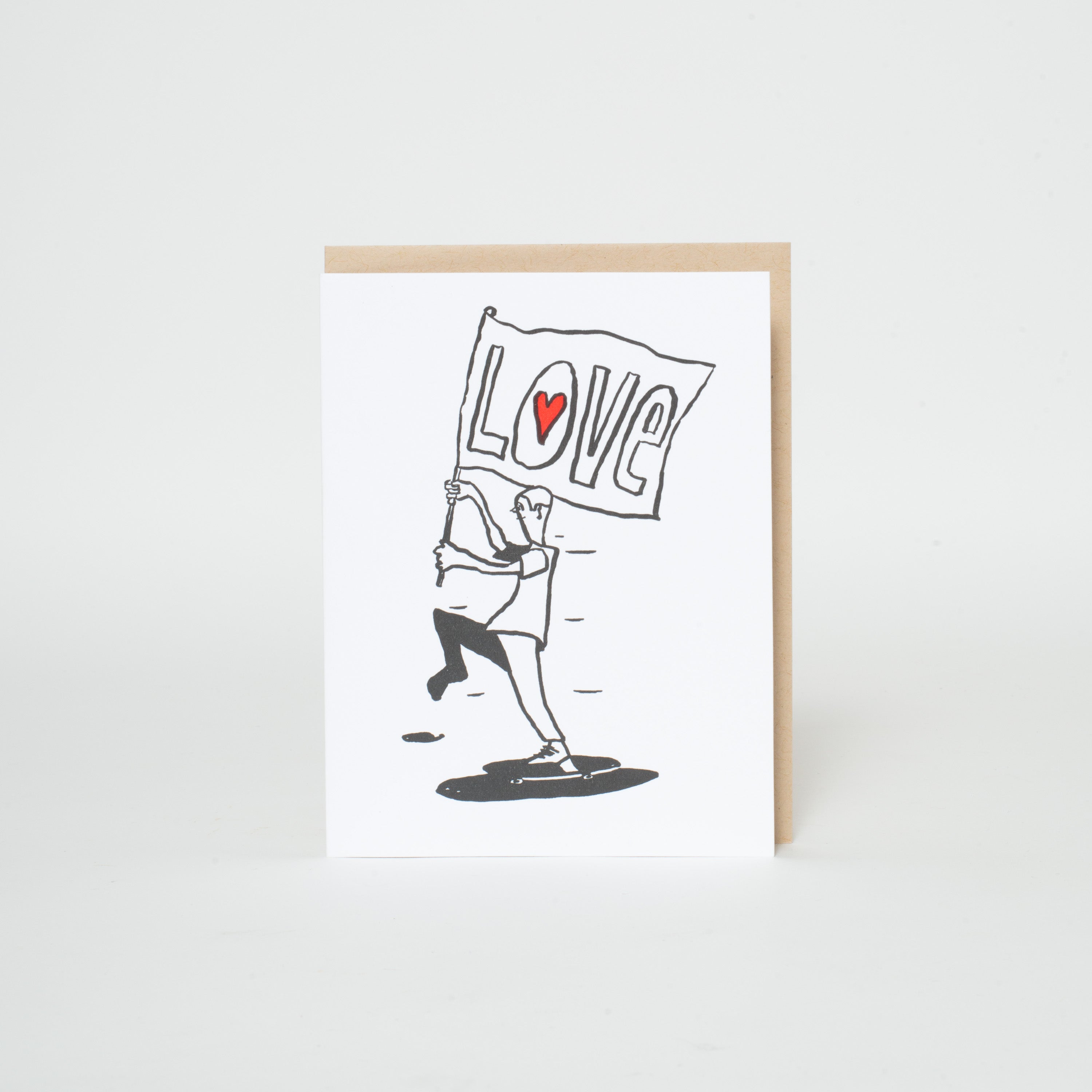Love Skater Letterpress Greeting Card