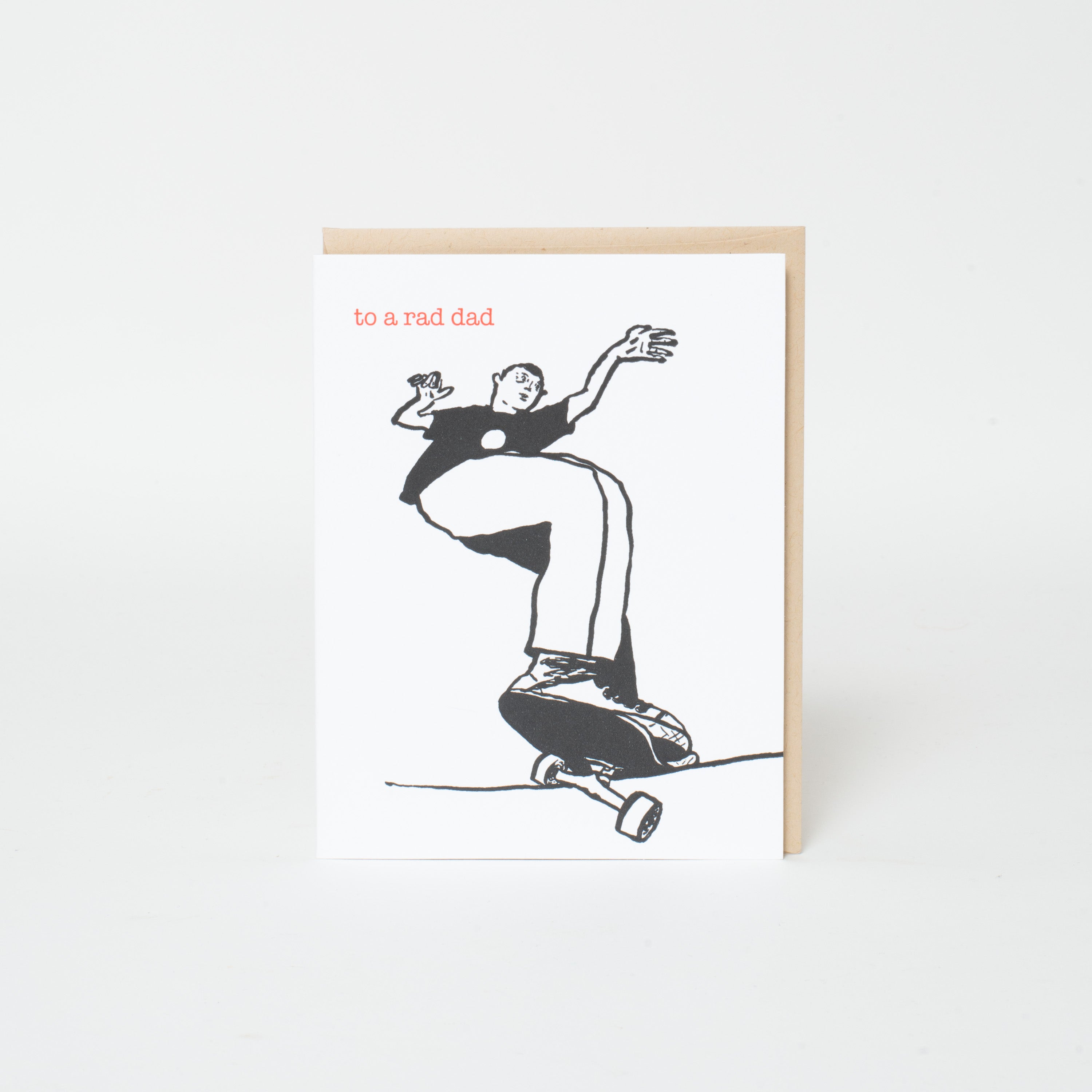 Rad Dad Skater Father's Day Letterpress Greeting Card
