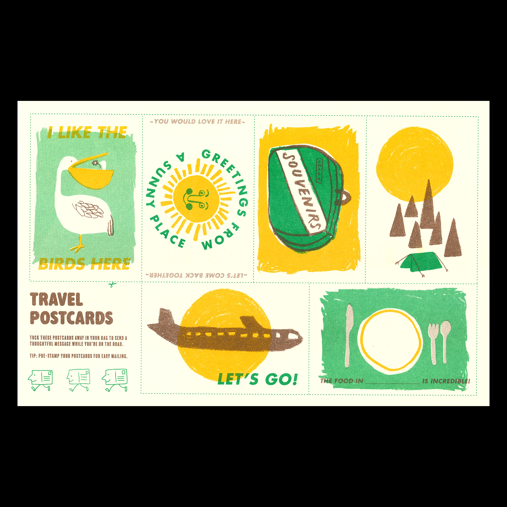 United States Interactive Travel Map & Postcard Set
