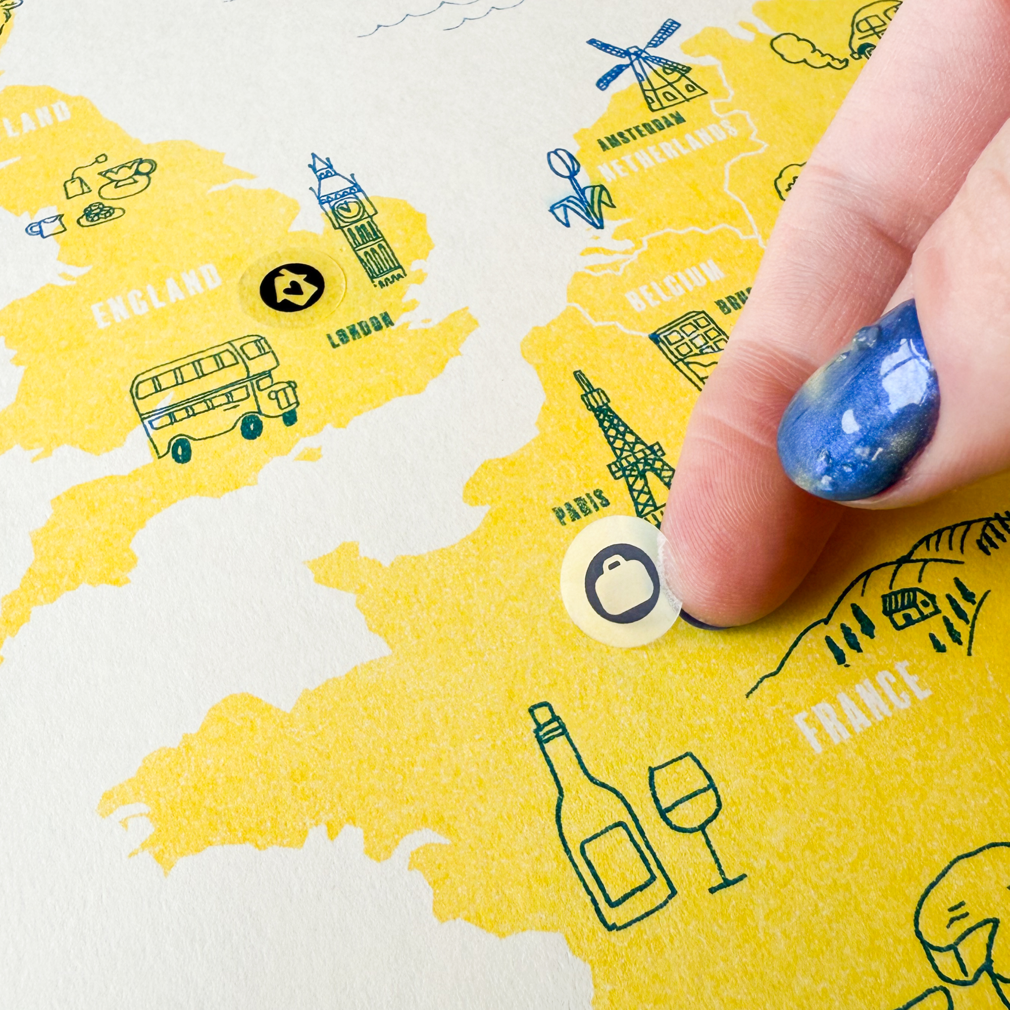 Europe Interactive Travel Map & Postcard Set