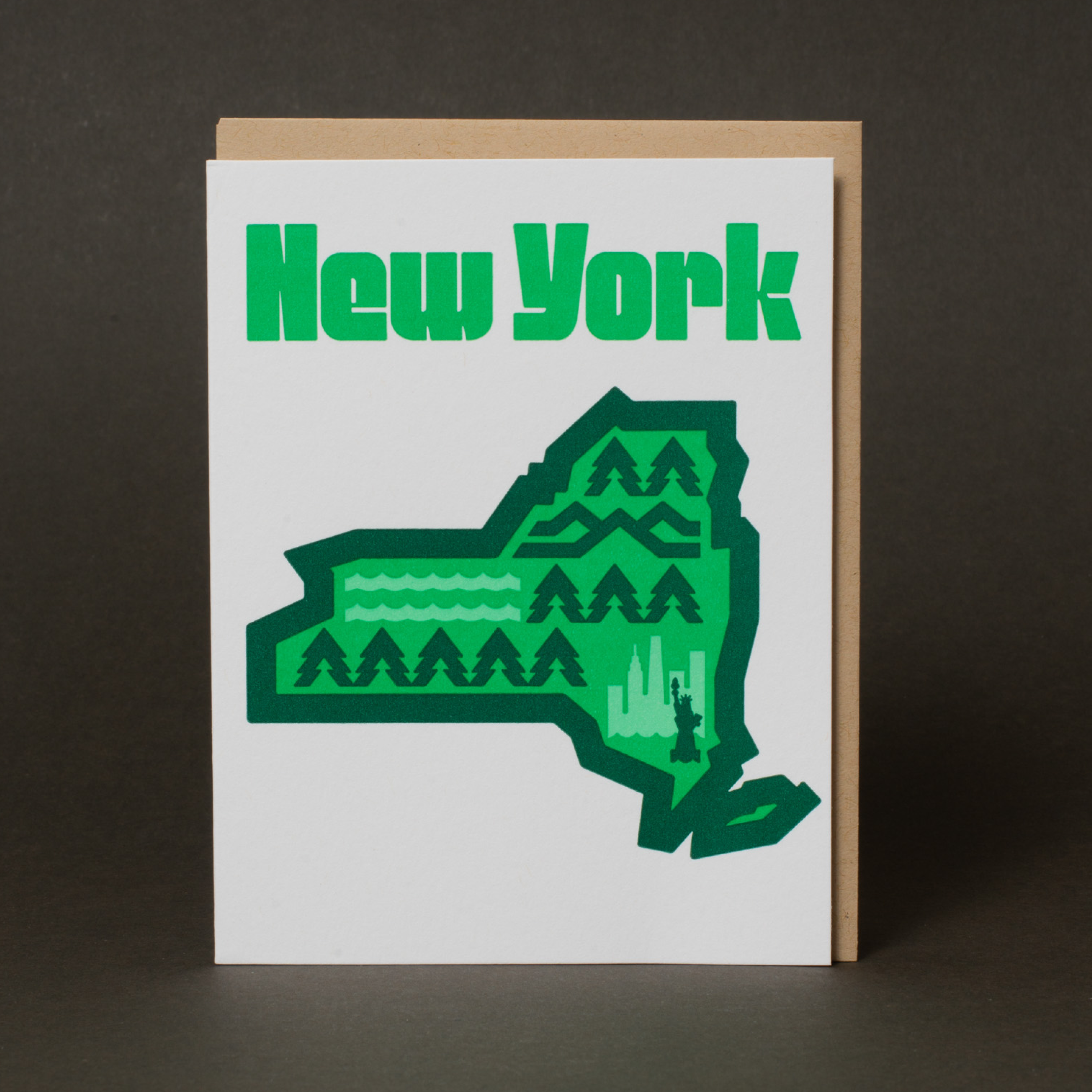 New York State Letterpress Greeting Card