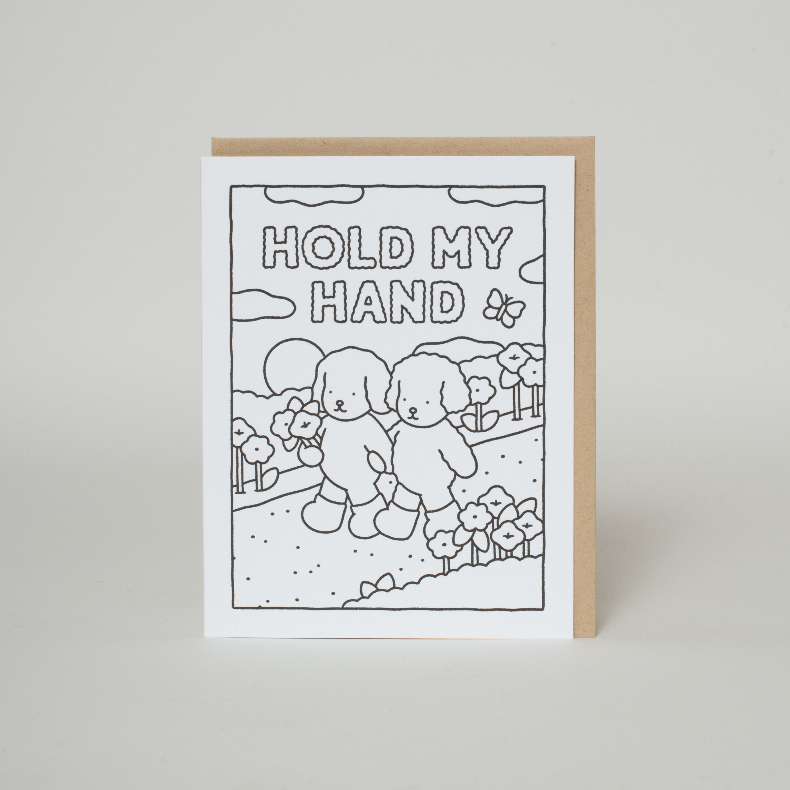 Hold My Hand Bobbie Goods Coloring Letterpress Greeting Card