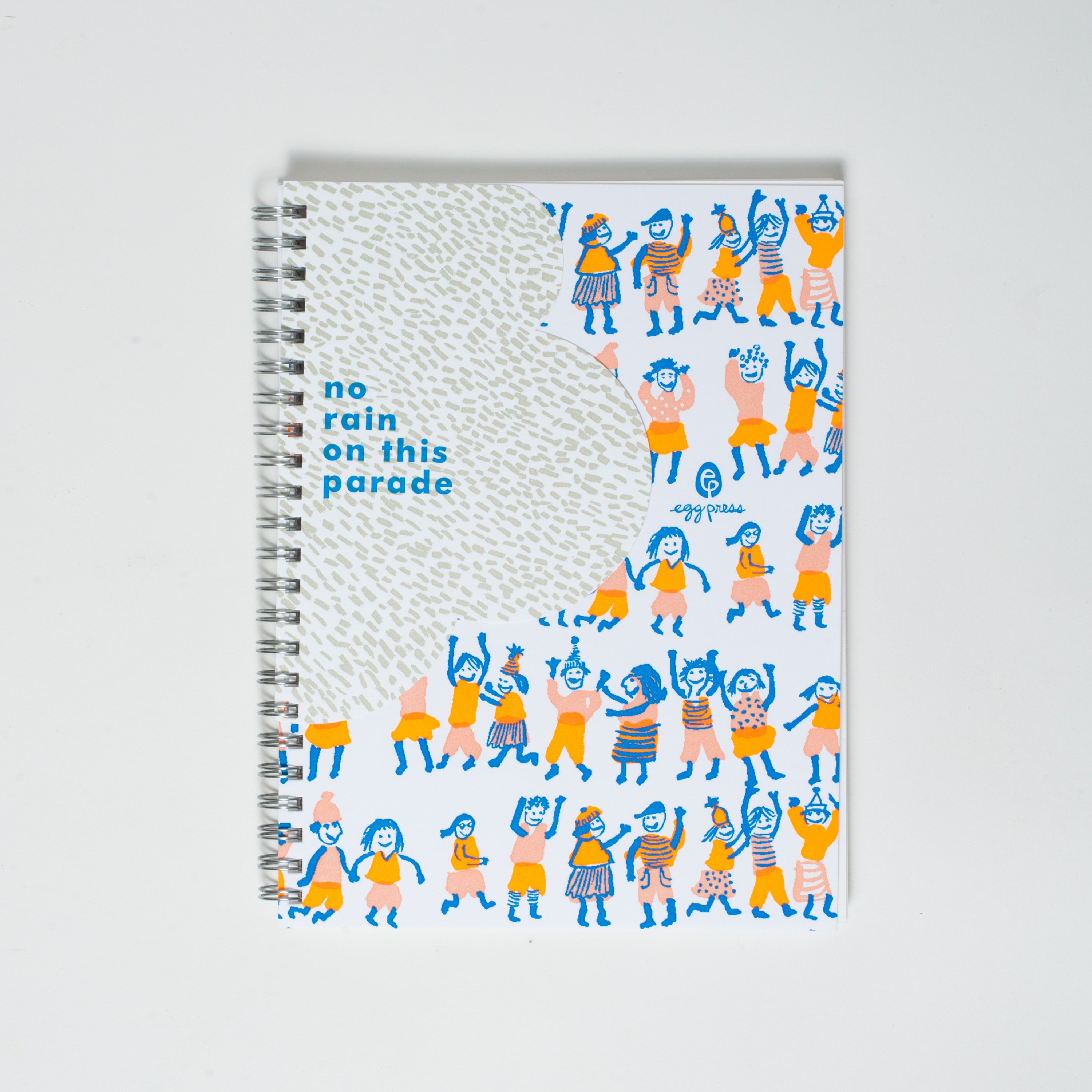 6 x 8" Spiral Blank Notebook - Rainy Day Parade
