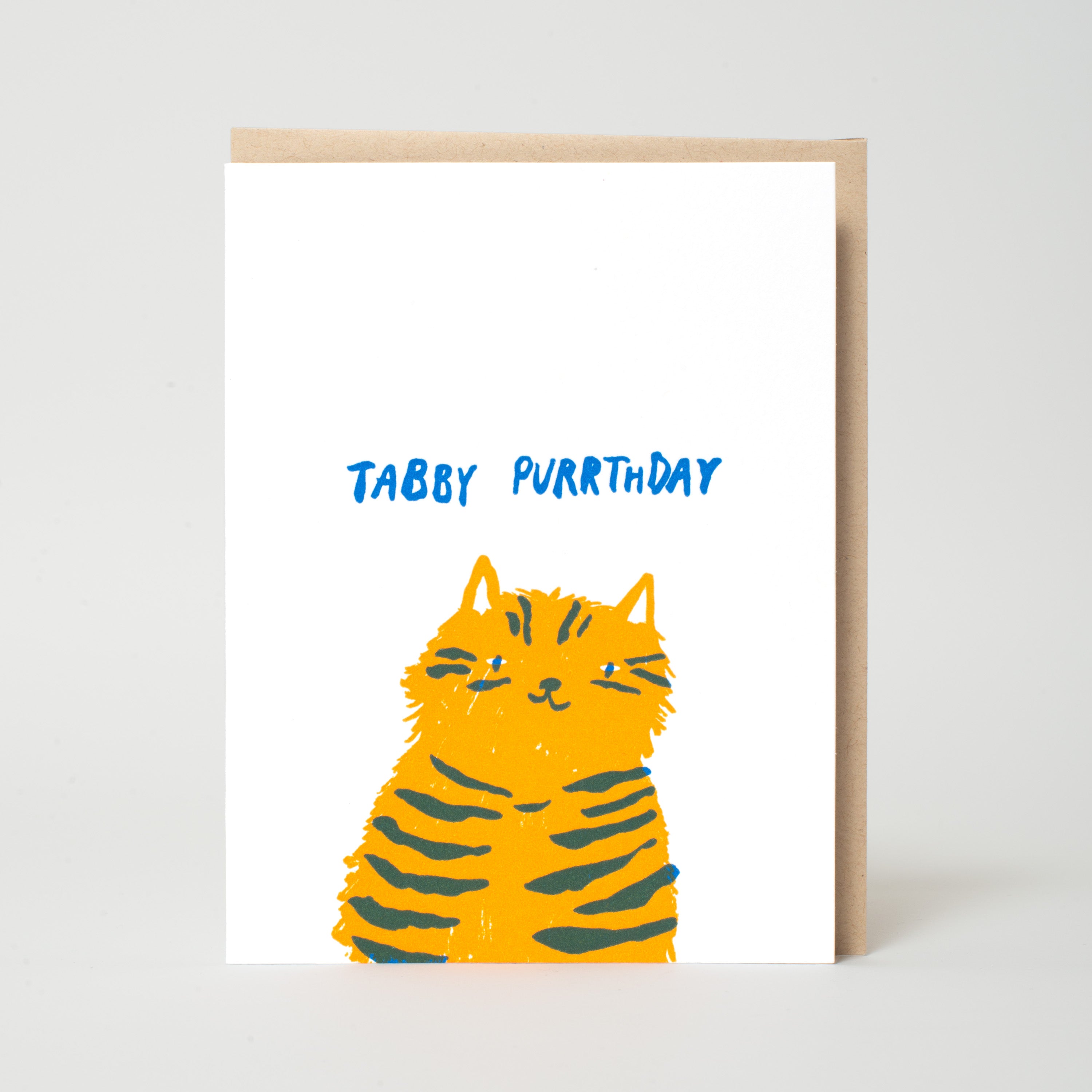 Punny Cat Birthday Letterpress Greeting Card