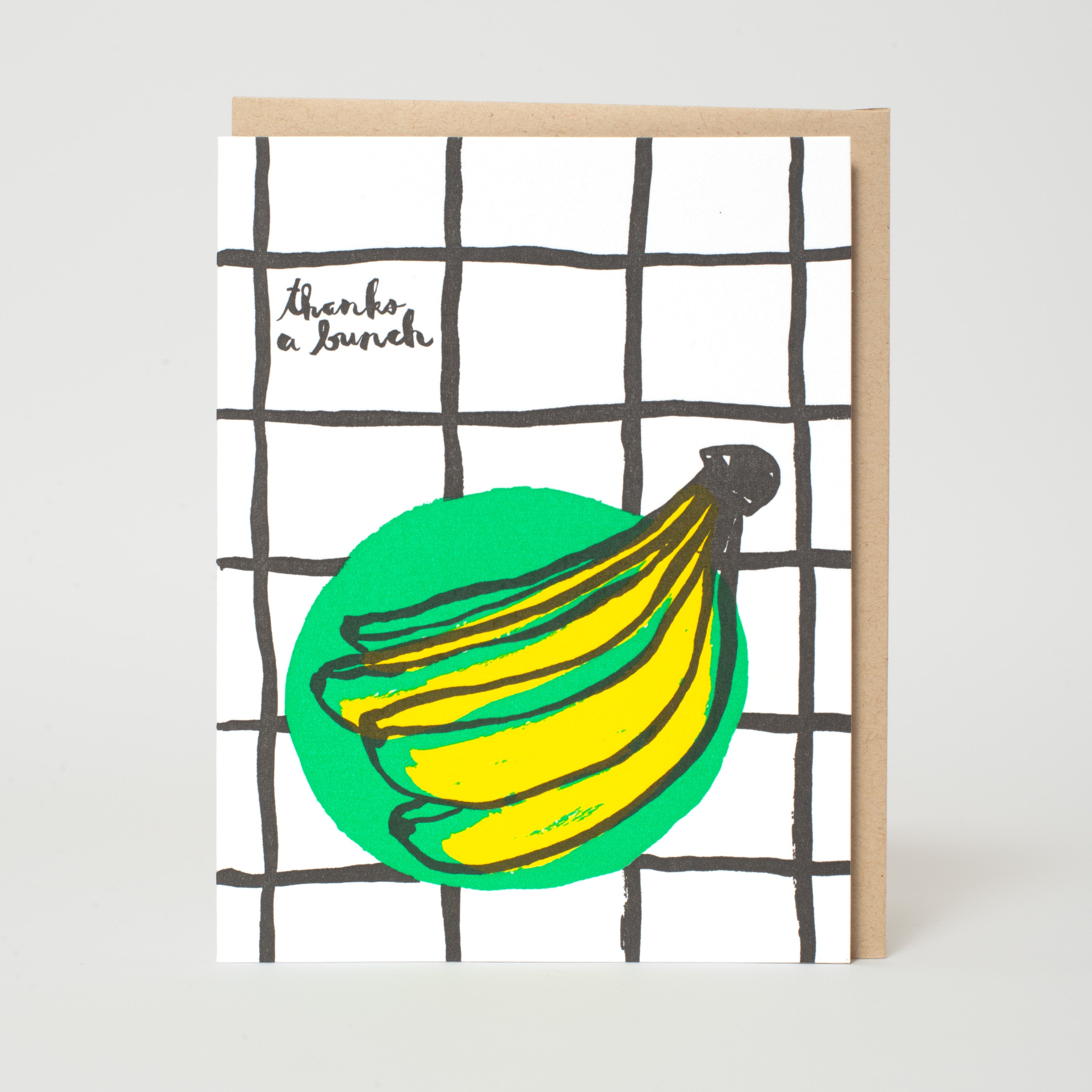 Banana Thank You Letterpress Greeting Card