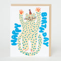 Party Cheetah Birthday Letterpress Greeting Card