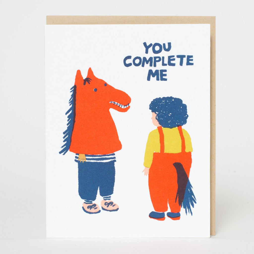 You Complete Me Horse Letterpress Greeting Card