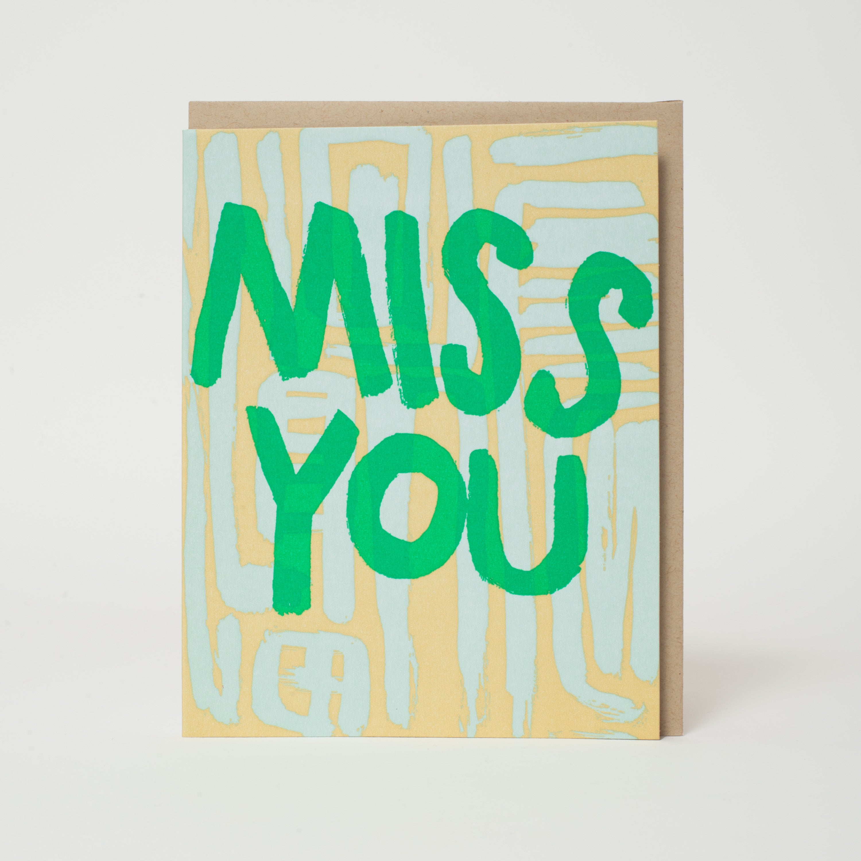 Miss You Friendship Letterpress Greeting Card