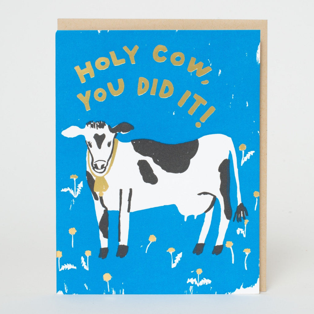 Holy Cow Congrats Letterpress Greeting Card