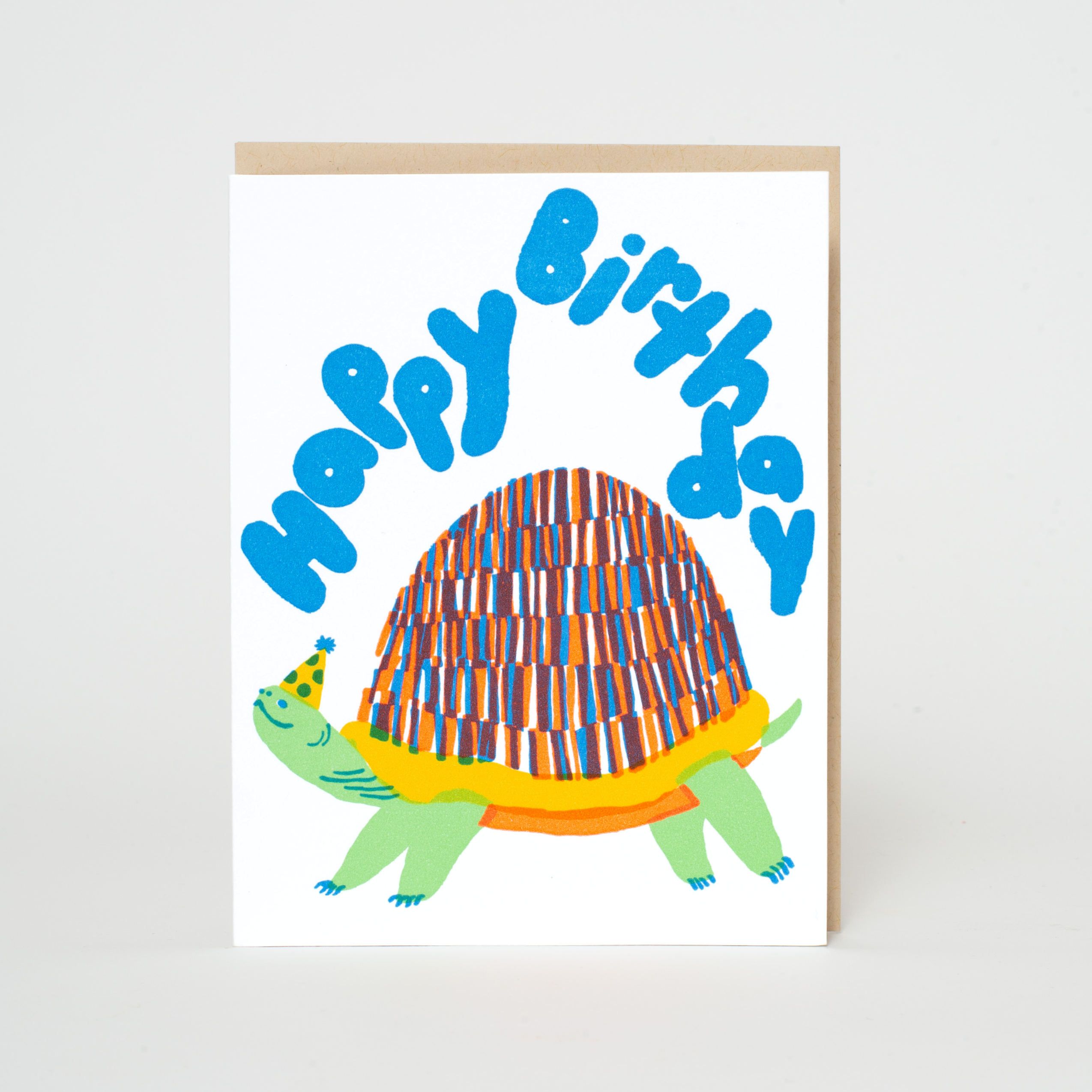 Party Turtle Birthday Letterpress Greeting Card