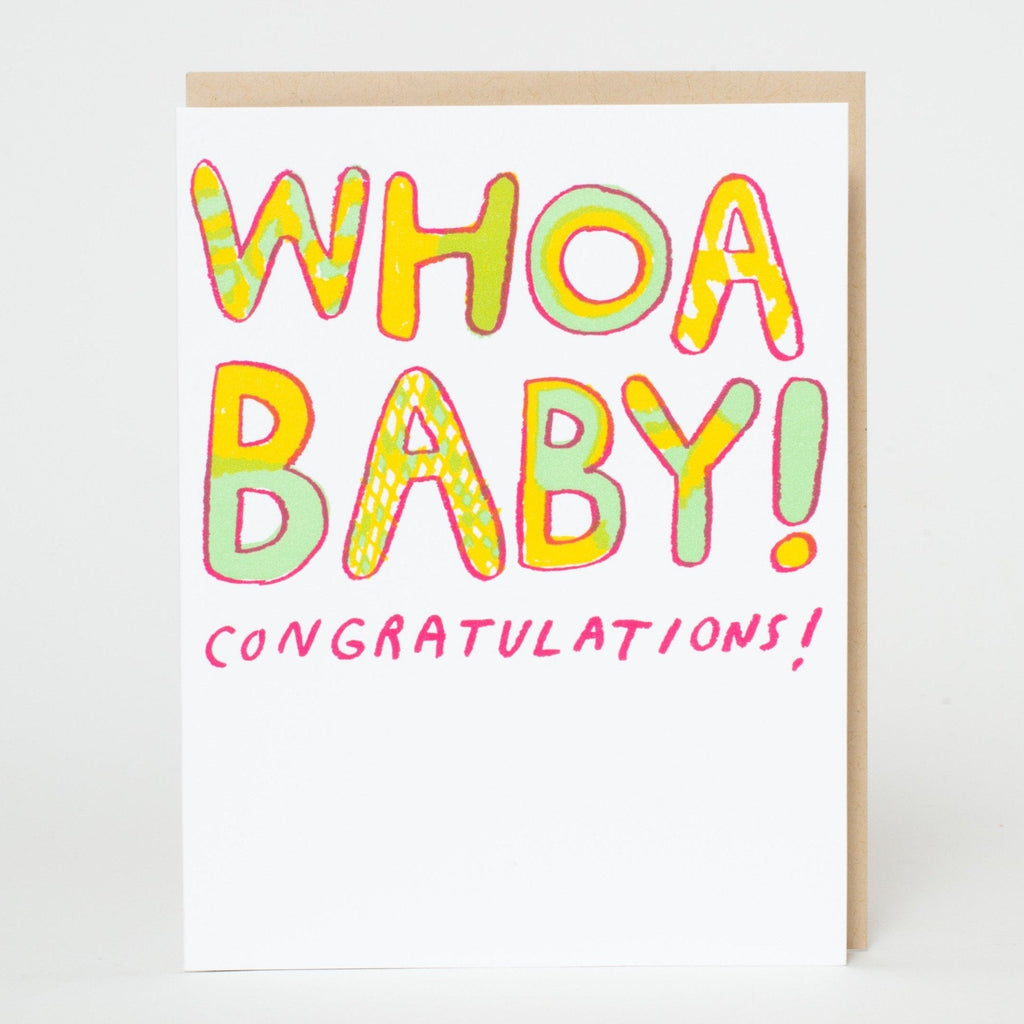 Whoa Baby! Congrats Letterpress Greeting Card