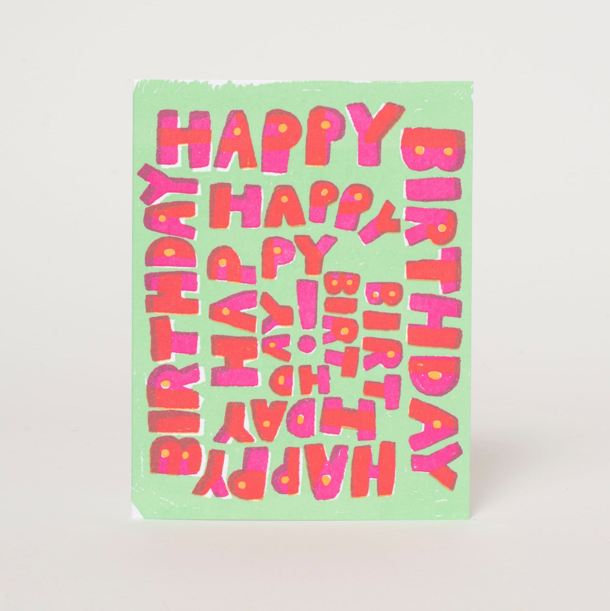 Happy Birthday Spiral Letterpress Greeting Card