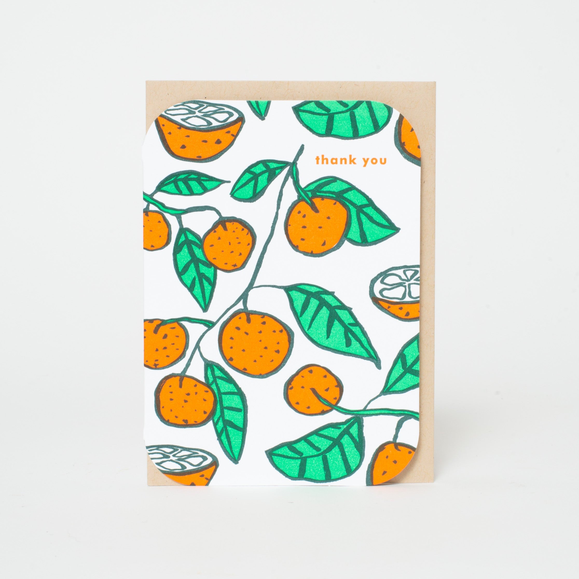 Citrus Thank You Letterpress Greeting Card