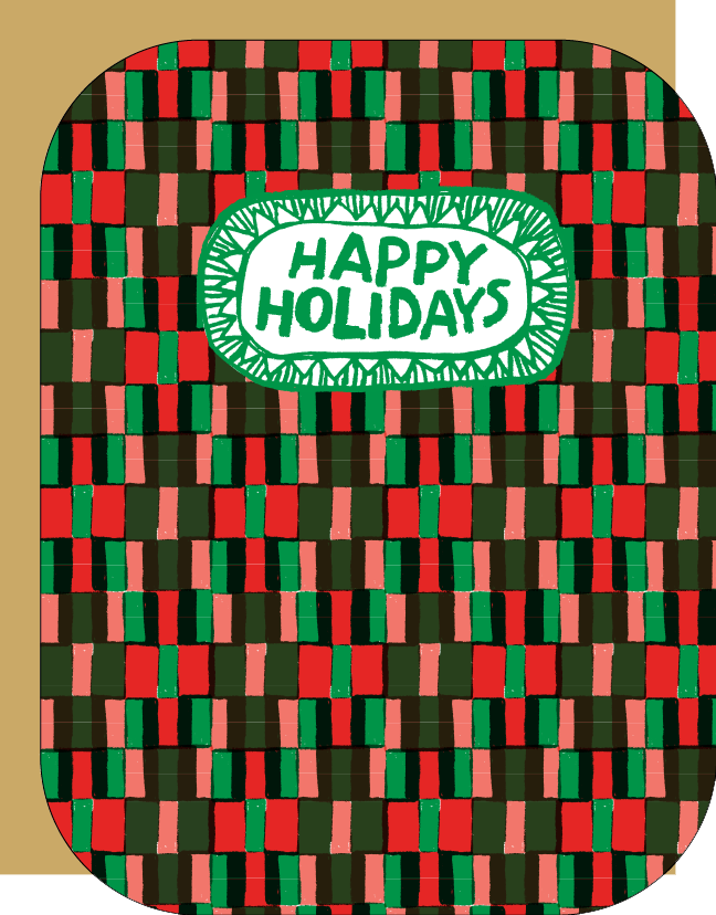 Woven Happy Holidays Christmas Card