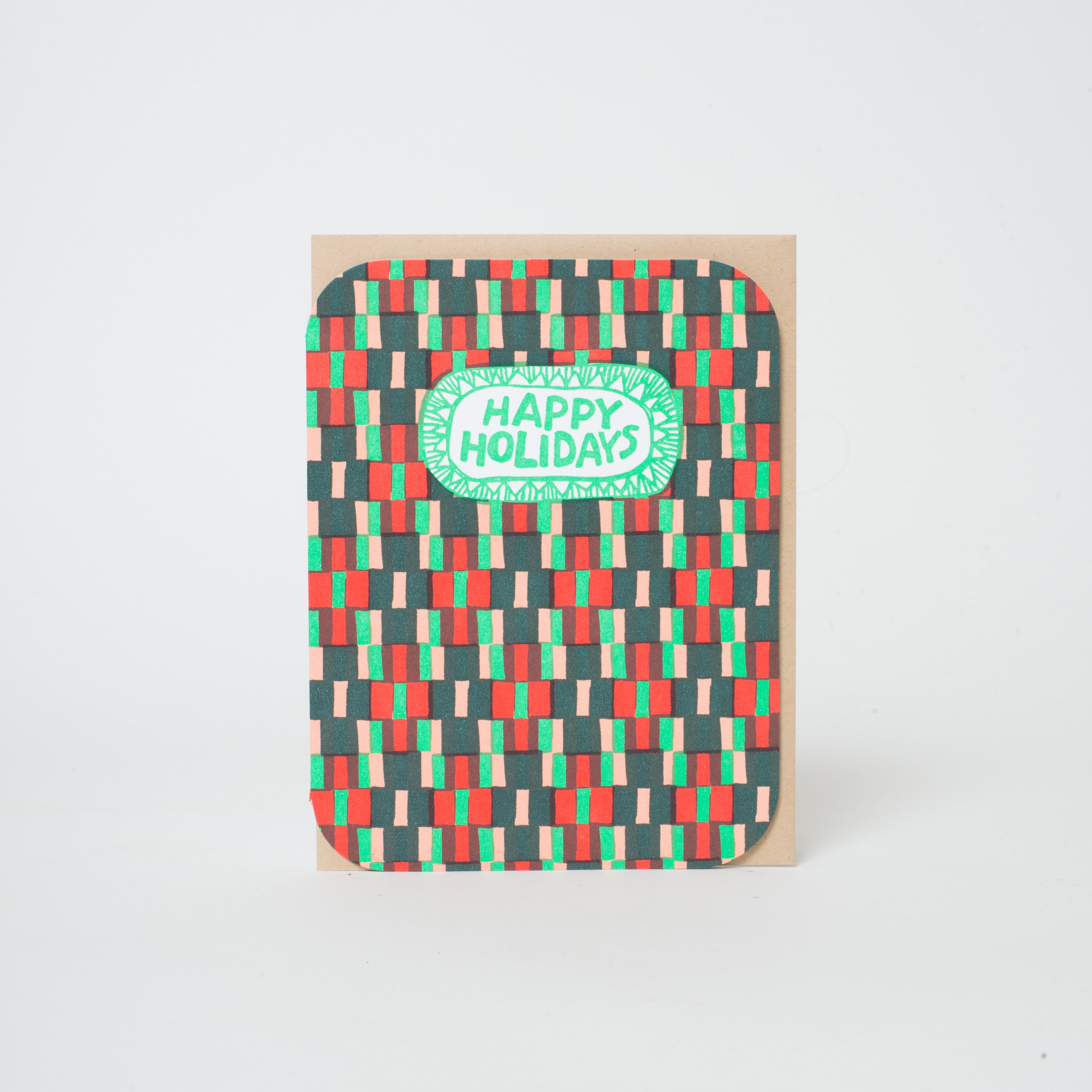 Woven Happy Holidays Christmas Card