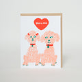 Poodles Love Letterpress Greeting Card