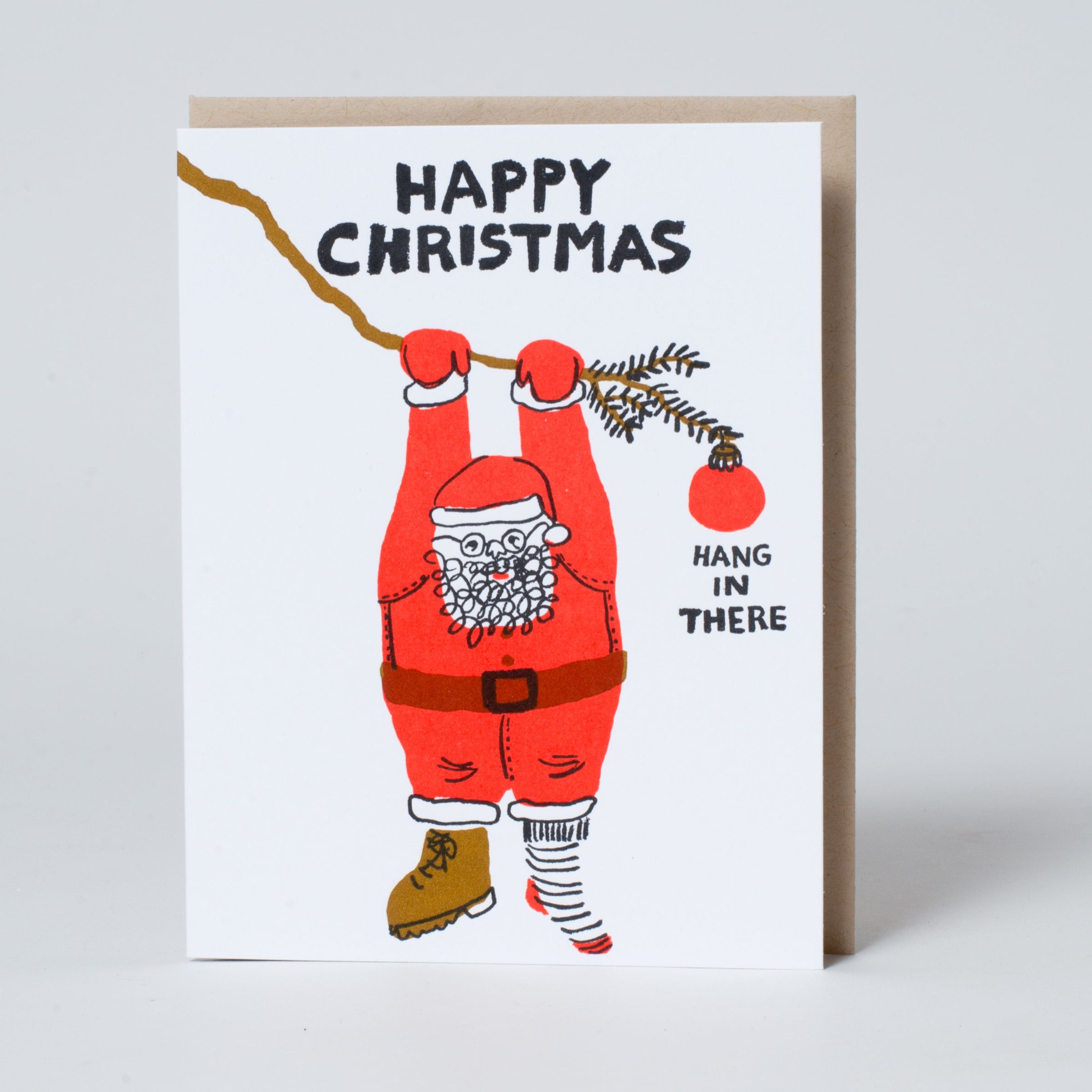 Hang In There Santa Holiday Card