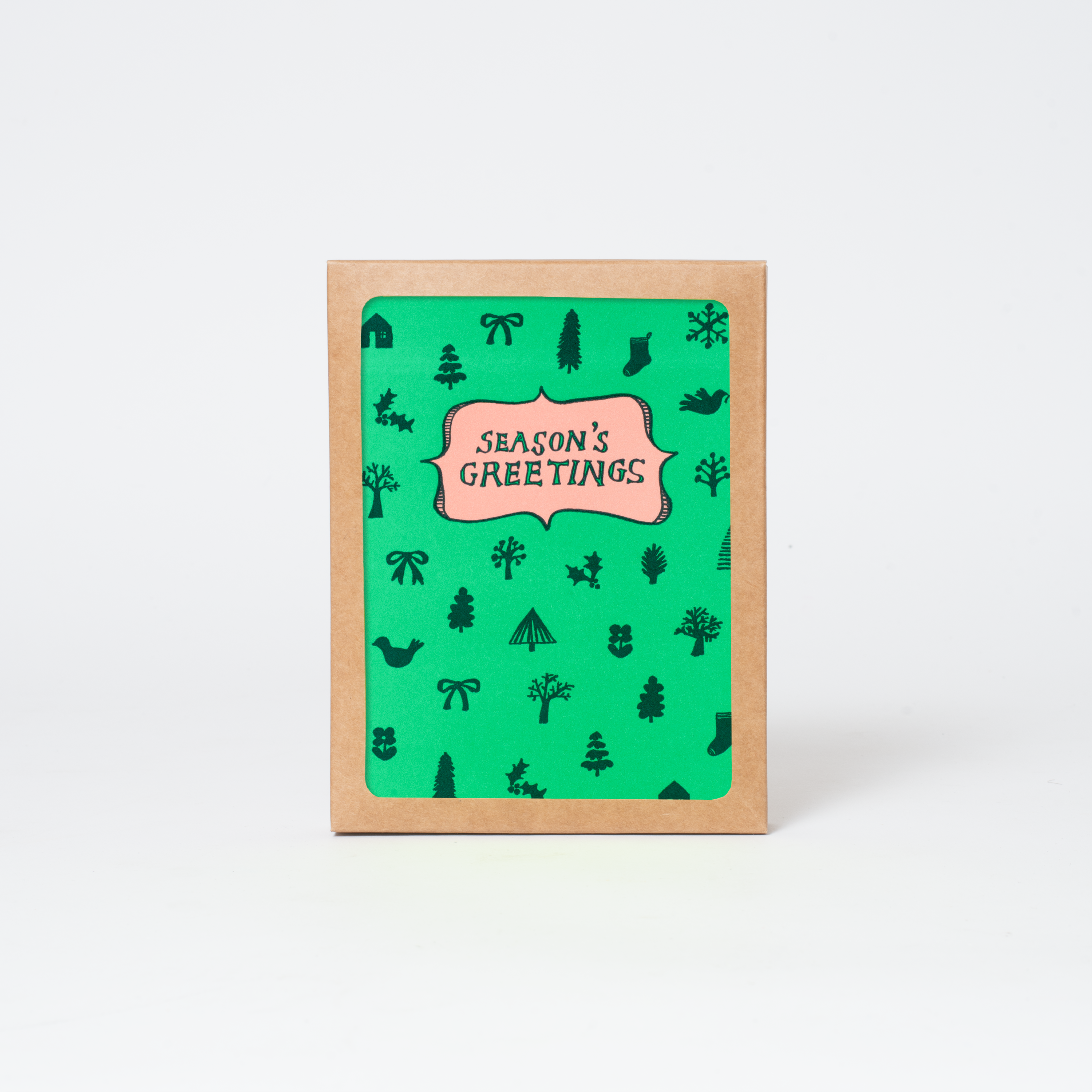 Season's Greetings Holiday Letterpress Greeting Card