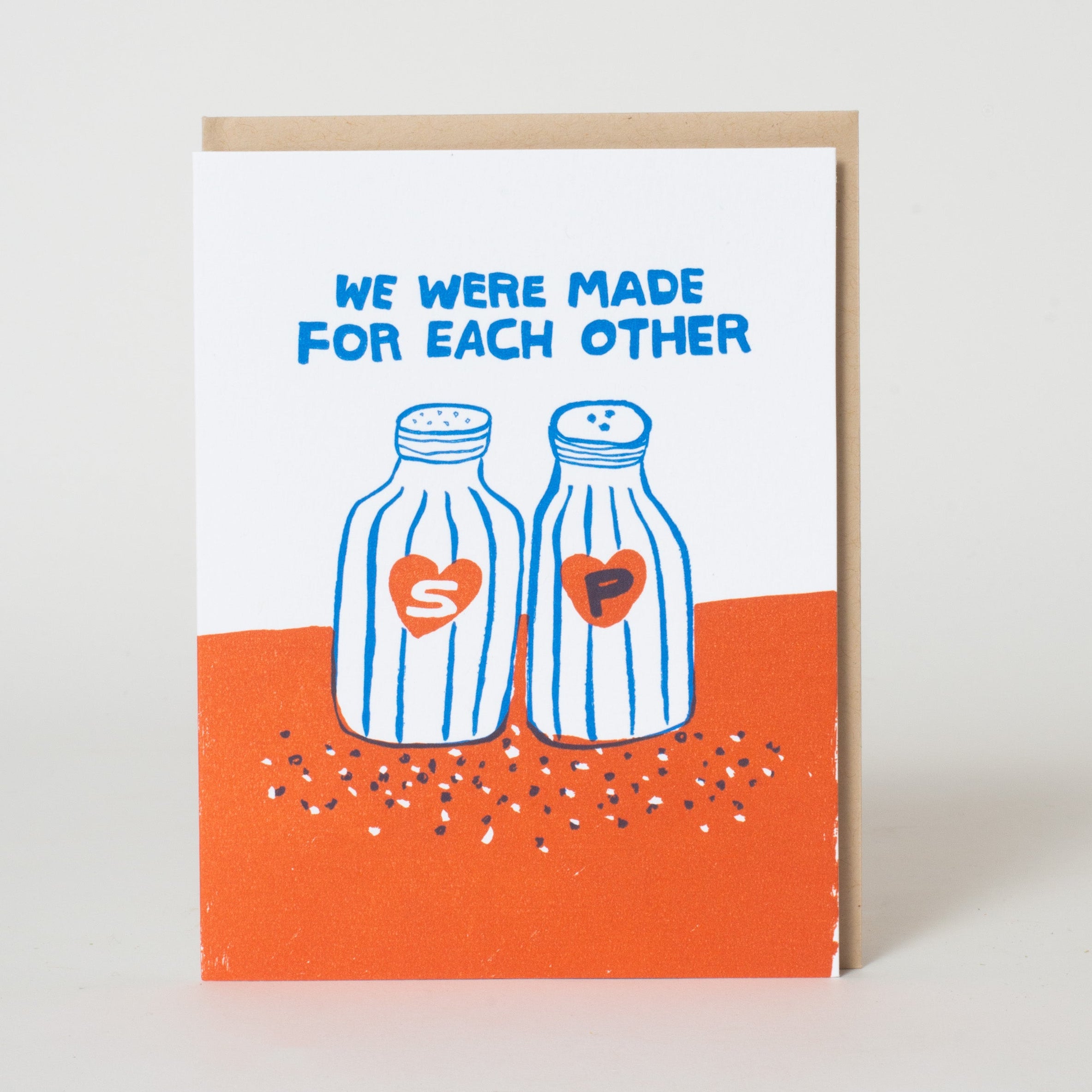 Salt & Pepper Made for Each Other Letterpress Greeting Card