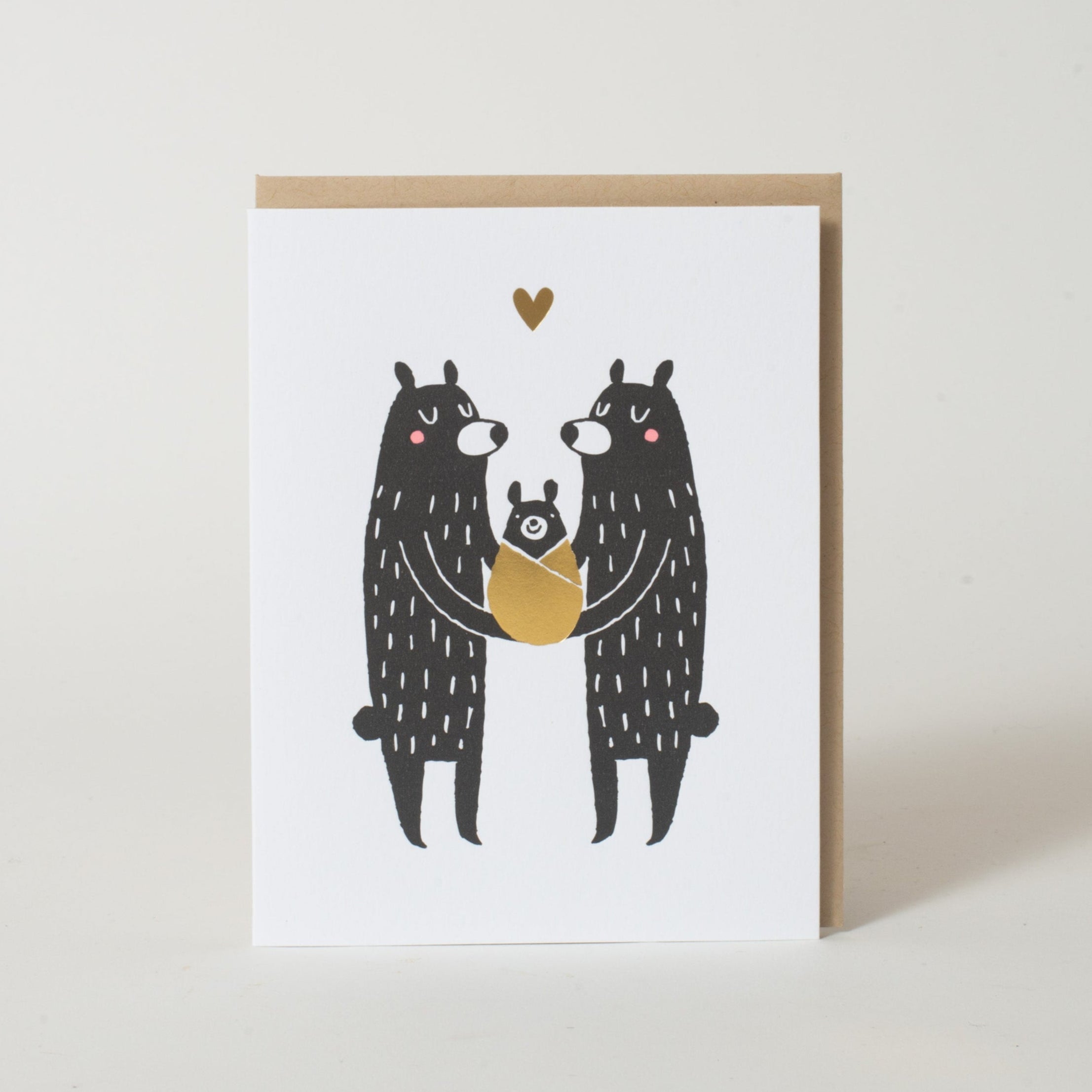 New Baby Bears Letterpress Greeting Card