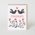 Wedding Congratulations Doves Letterpress Greeting Card