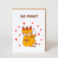 Be Mine Fox Letterpress Greeting Card