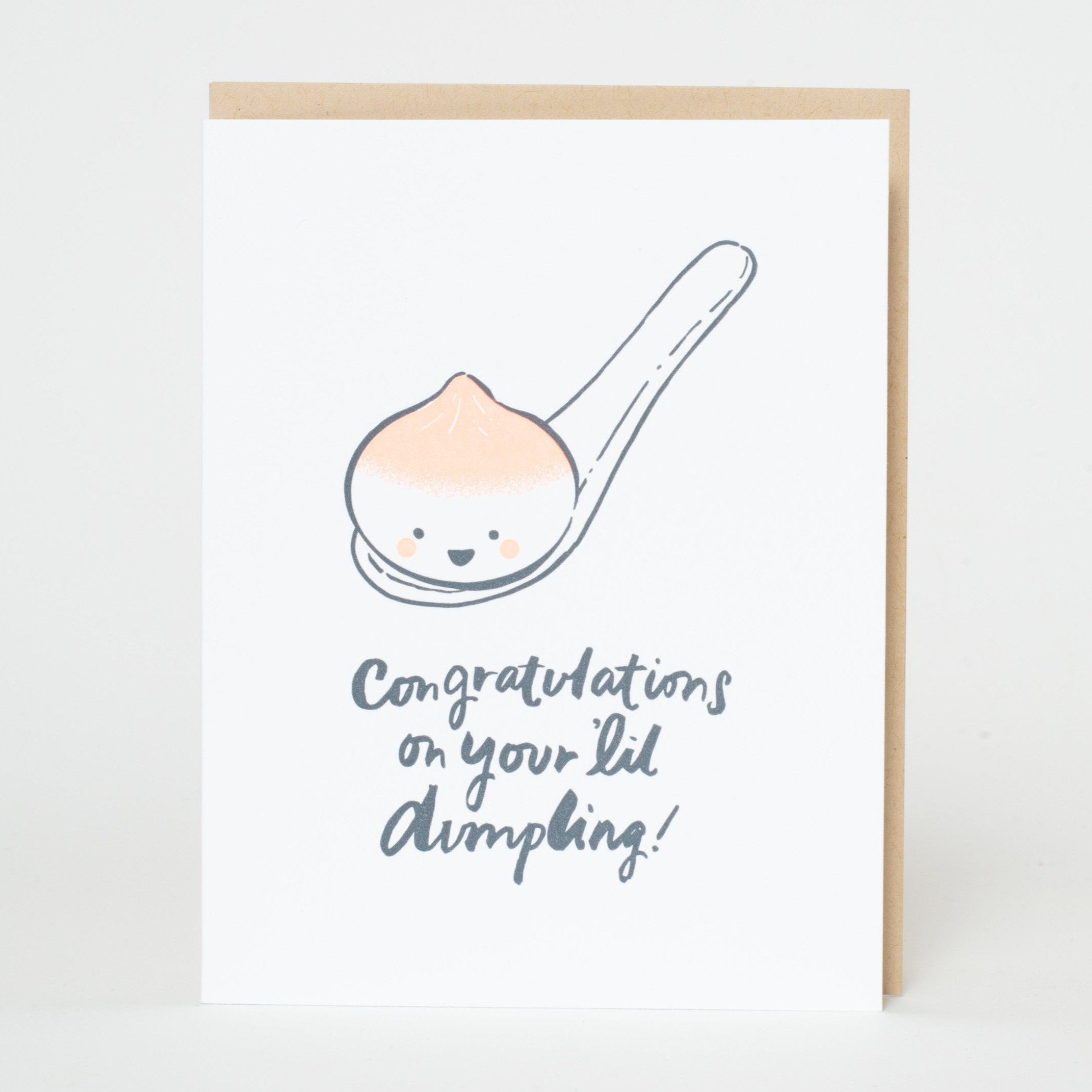 Lil Dumpling New Baby Congrats Letterpress Greeting Card