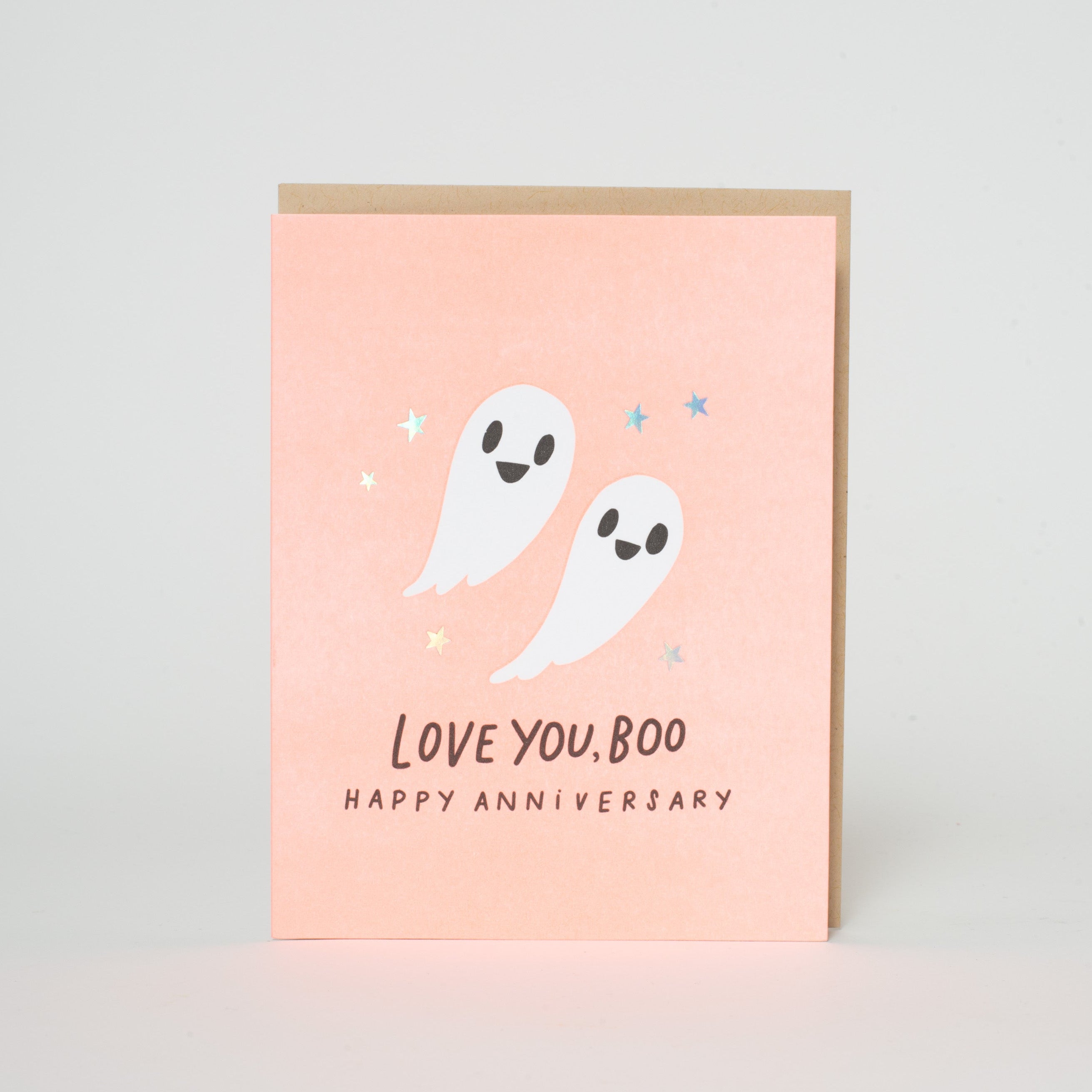 Ghosts Funny Anniversary Letterpress Greeting Card