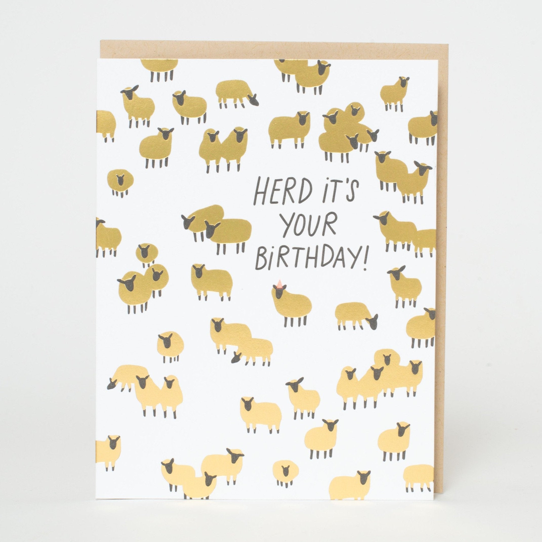 Punny Sheep Birthday Letterpress Greeting Card