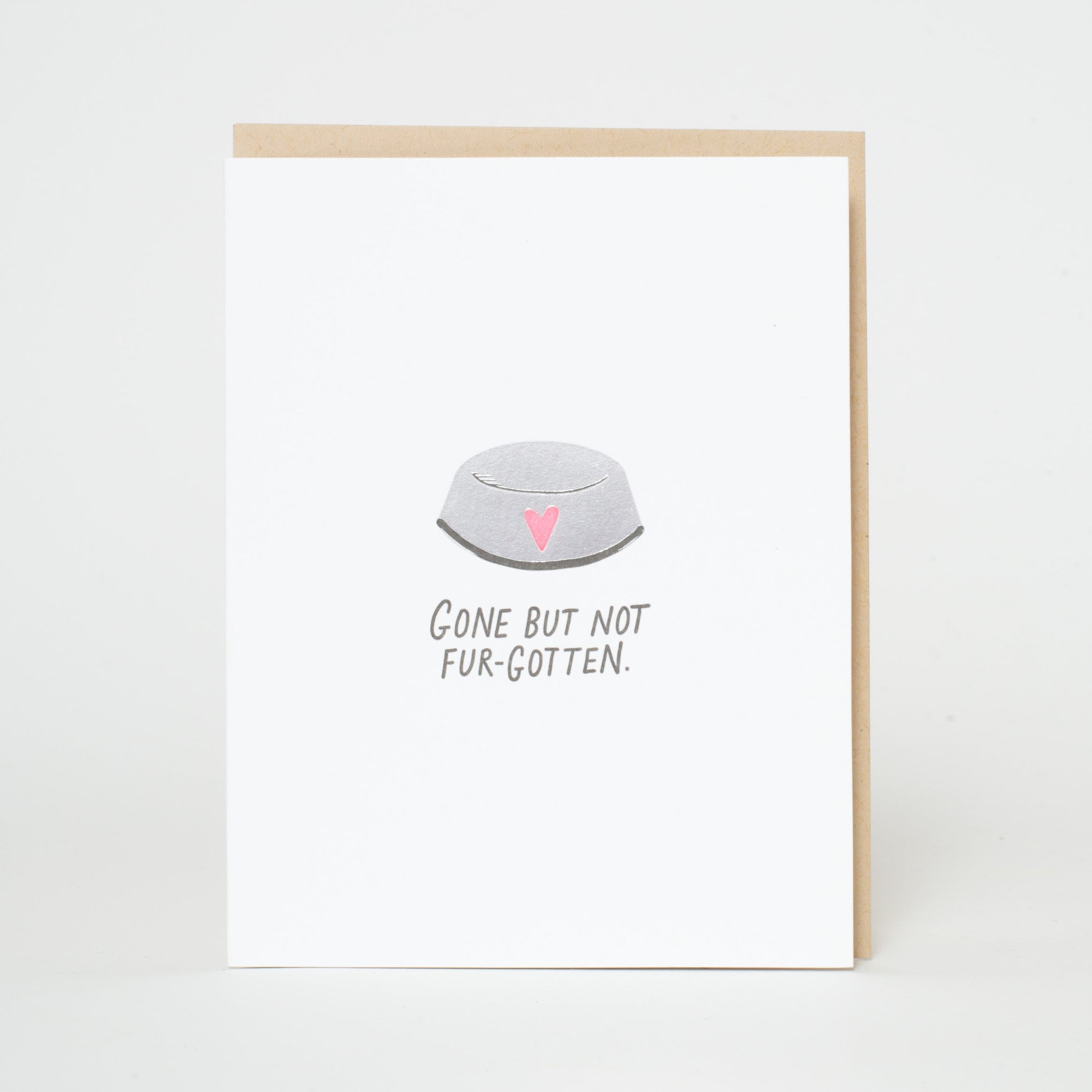 Pet Sympathy Not Furgotten Letterpress Greeting Card