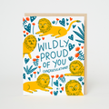 Wildly Proud Lions Congrats Letterpress Greeting Card