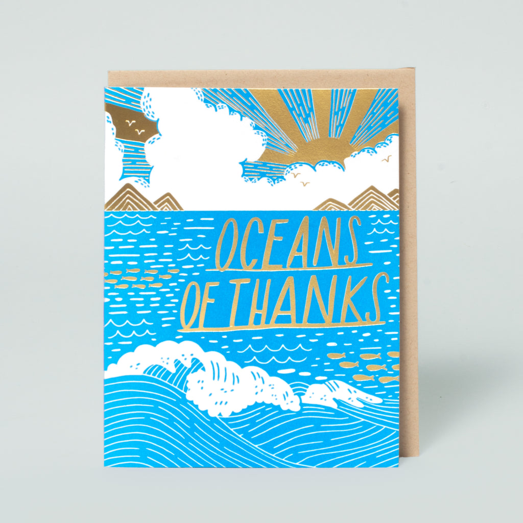 Oceans of Thanks Letterpress Greeting Card