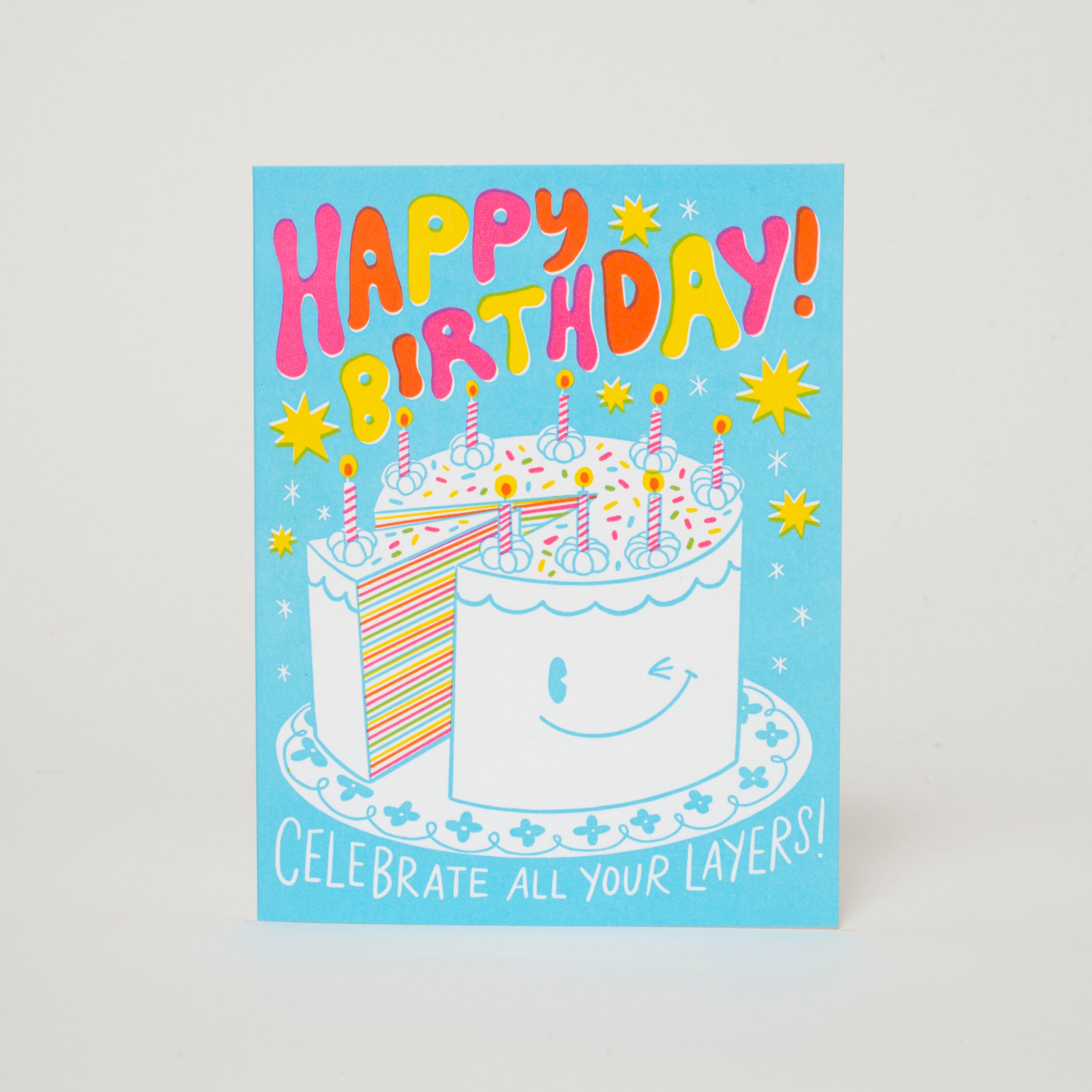 Cake Layers Birthday Letterpress Greeting Card