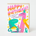 Dino Party Birthday Letterpress Greeting Card
