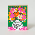Love You Mom Flowers Letterpress Greeting Card