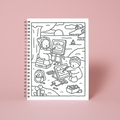 6 x 8" Spiral Blank Notebook - Seaside Coloring Scene Cover