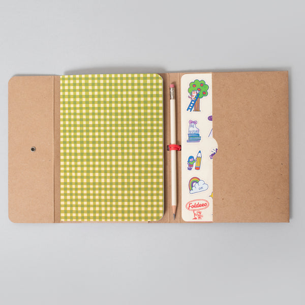 Foldeeo Notebook Folio B6 Green Gingham