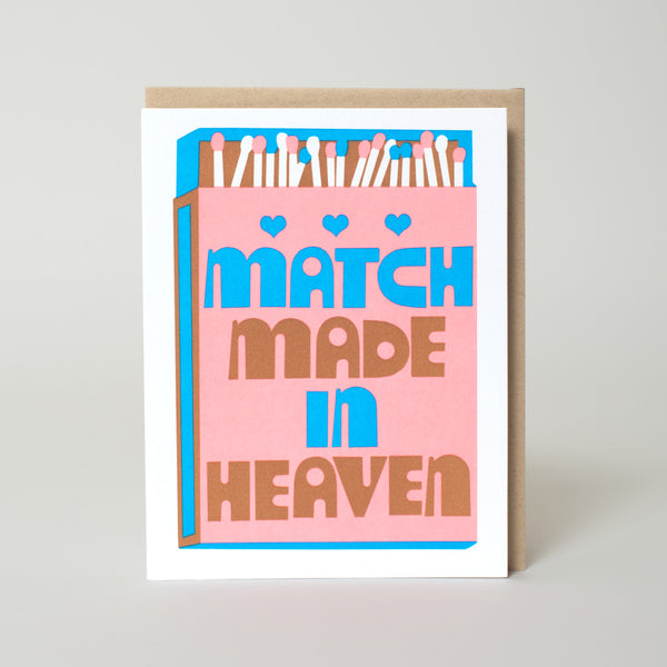 Match Made in Heaven Letterpress Greeting Card