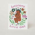 Welcome Little One Baby Letterpress Greeting Card [purple]