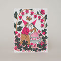 Kissing Gnomes Butterflies Love Letterpress Greeting Card