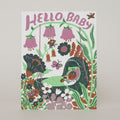 Hello Baby Bassinet Letterpress Greeting Card [purple]