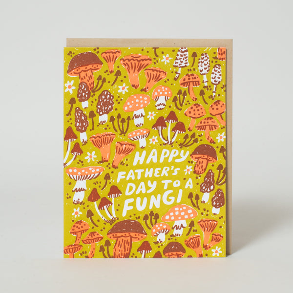 Fungi Father's Day Mushrooms Letterpress Greeting Card