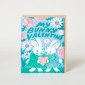 Bunny Valentine Letterpress Greeting Card