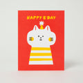 Birthday Kitty Letterpress Greeting Card