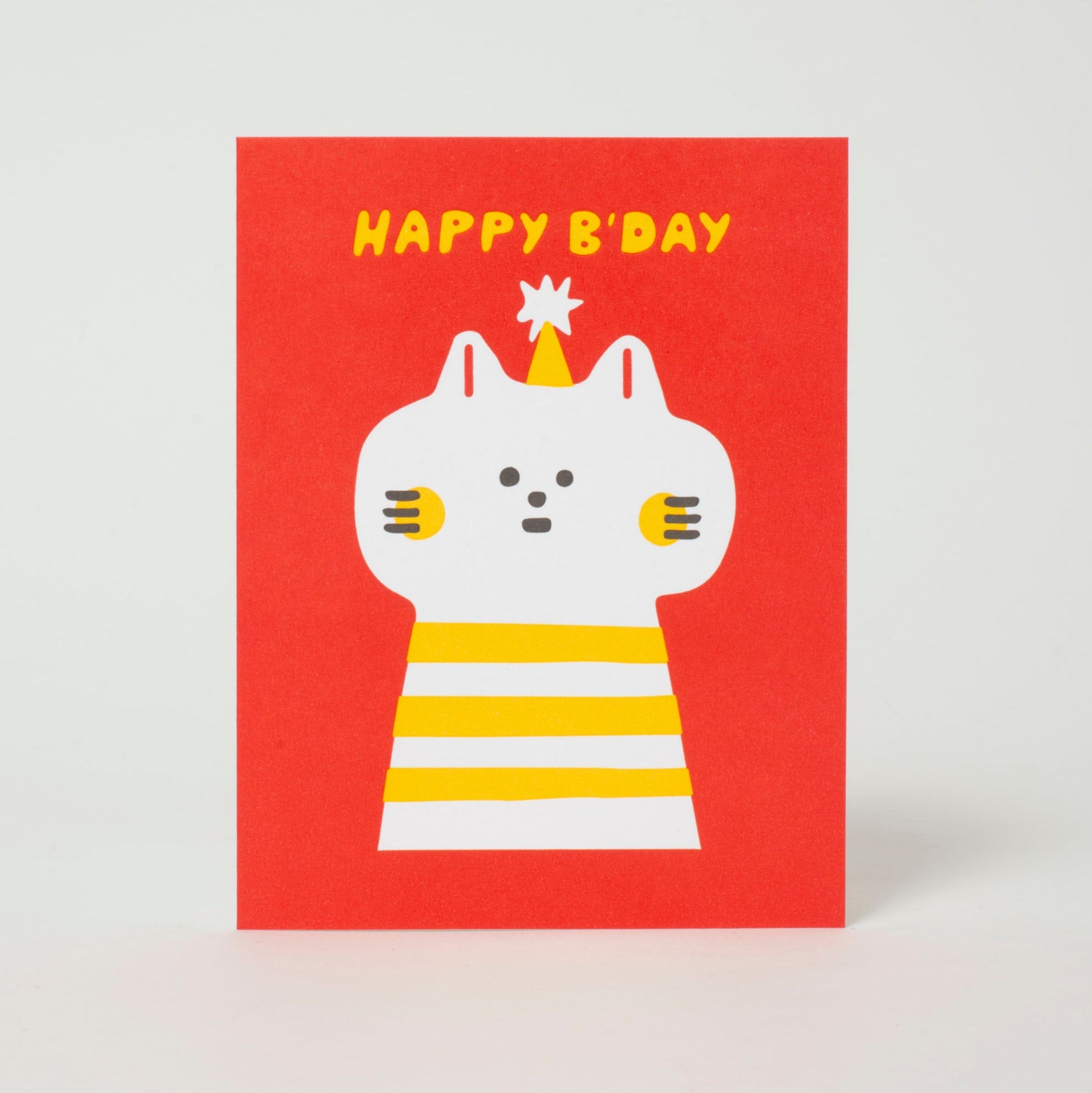 Birthday Kitty Letterpress Greeting Card