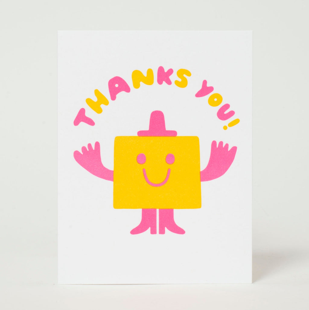 Thanks You Friend Letterpress Greeting Card