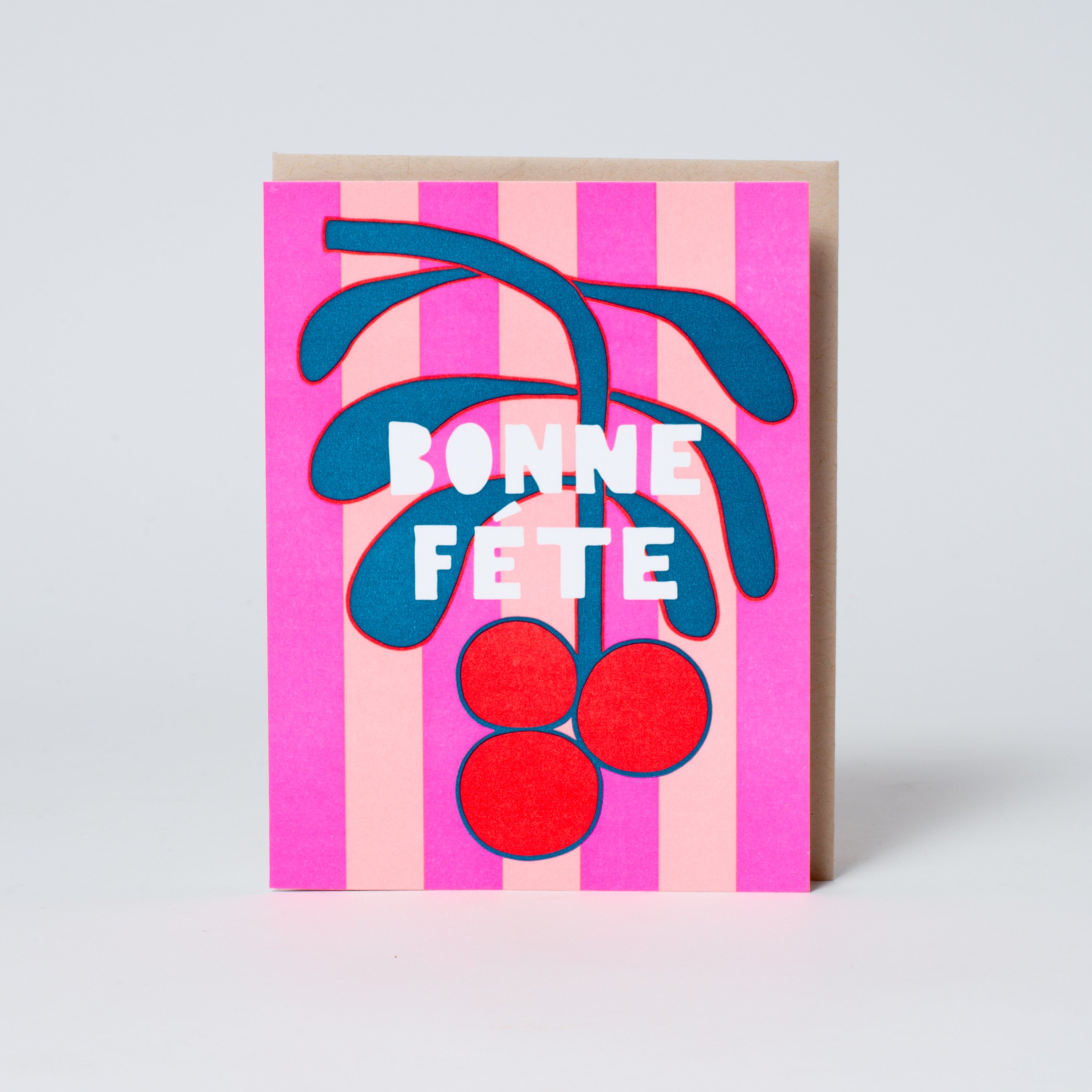 Bonne Fete Holiday Letterpress Greeting Card
