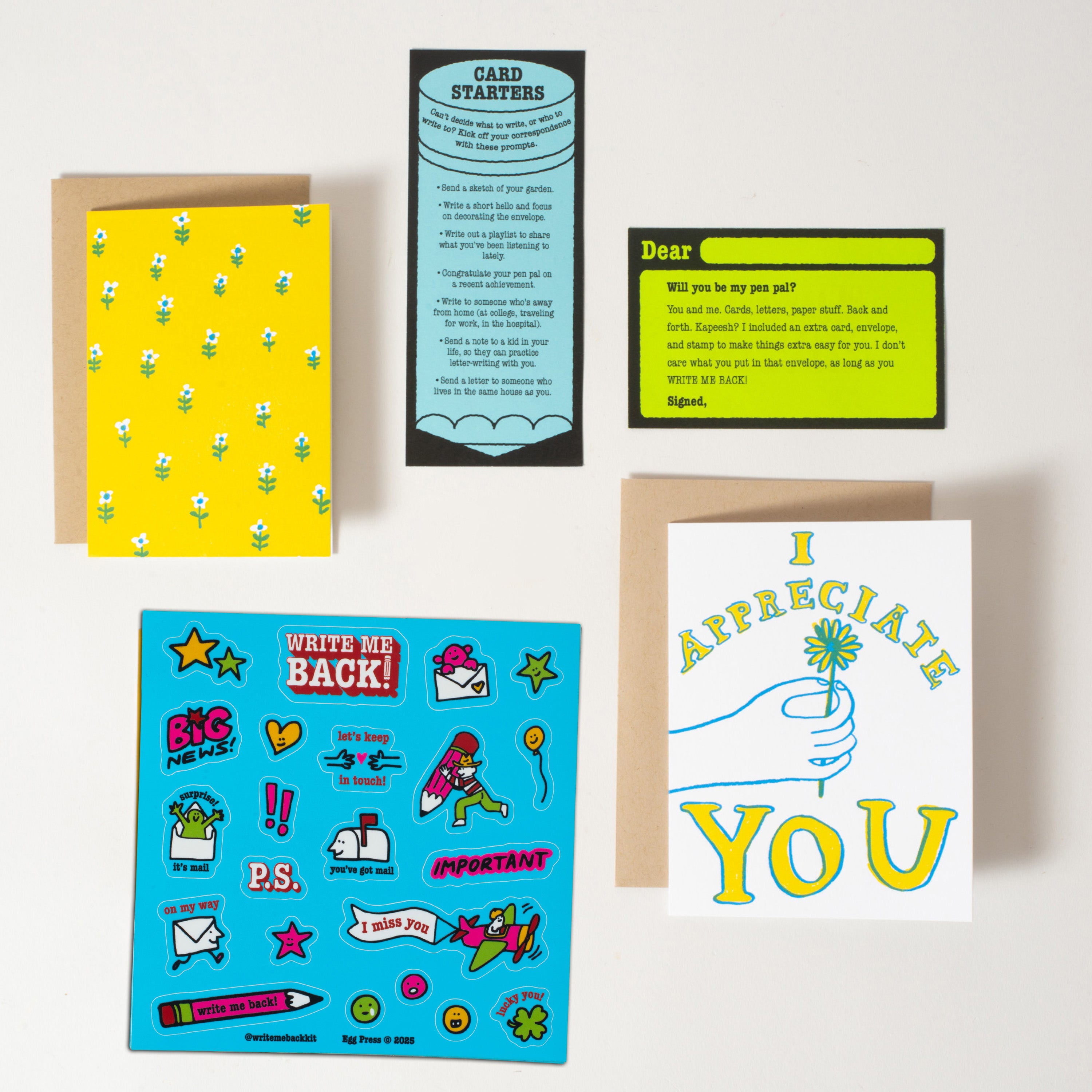 Write Me Back! Pen Pal Kit (Appreciate You + Flowers)