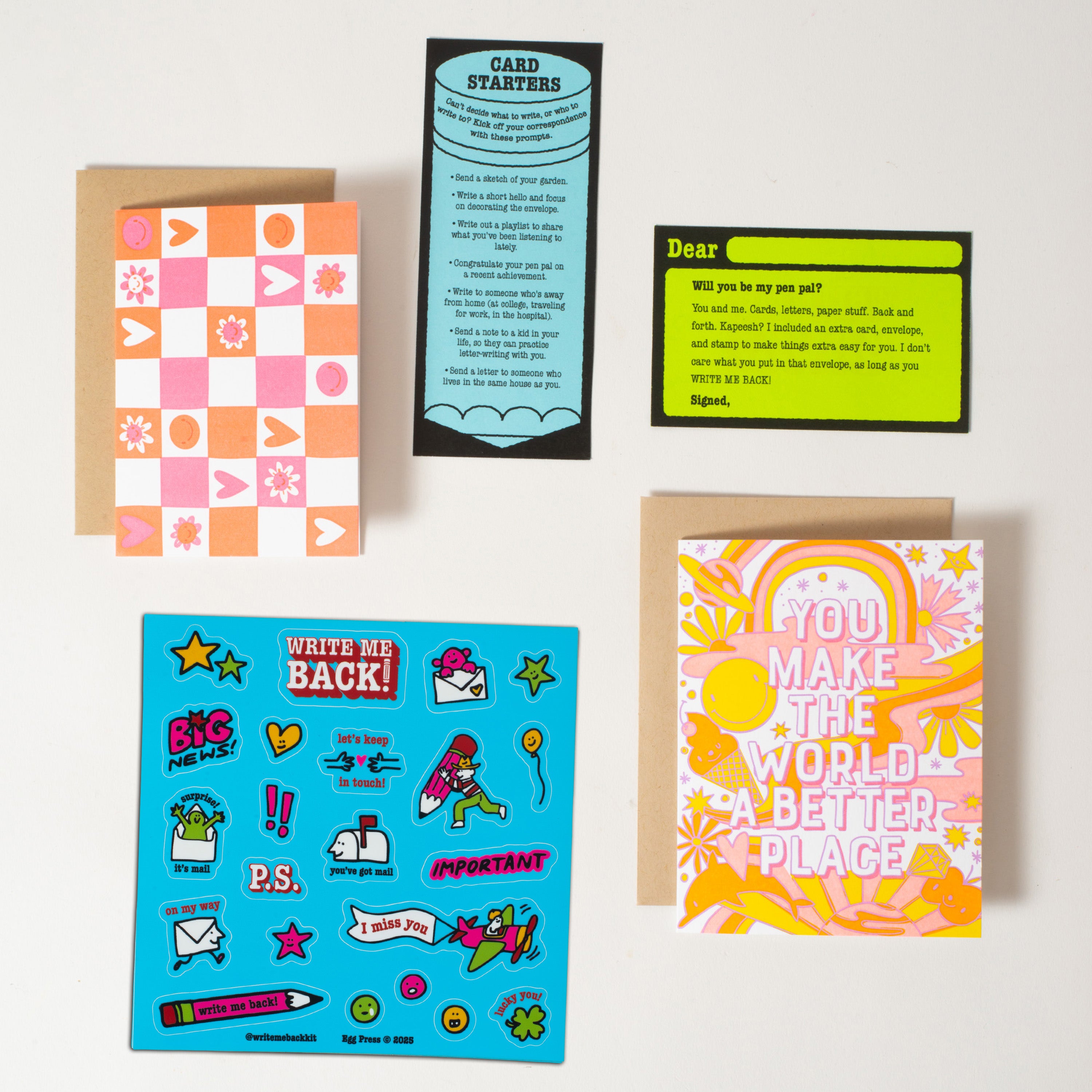Write Me Back! Pen Pal Kit (Better Place + Checkerboard)